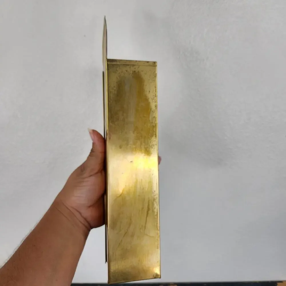 Brass Pineapple Long Match Box Holder Tropical Beach House Decor